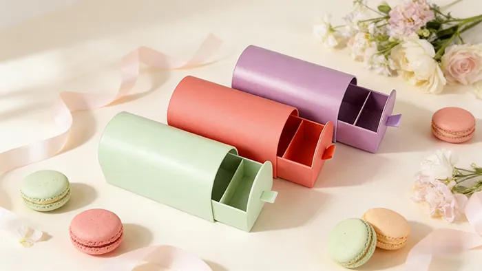 Enhance your dessert experience with customized eco-friendly macarons and chocolate gift boxes