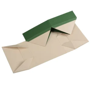Green Double Door Kraft Paper Folding Gift Box Eco-friendly