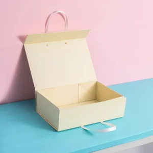 Macaron Color Magnetic Folding Gift Box With Ribbon Handle